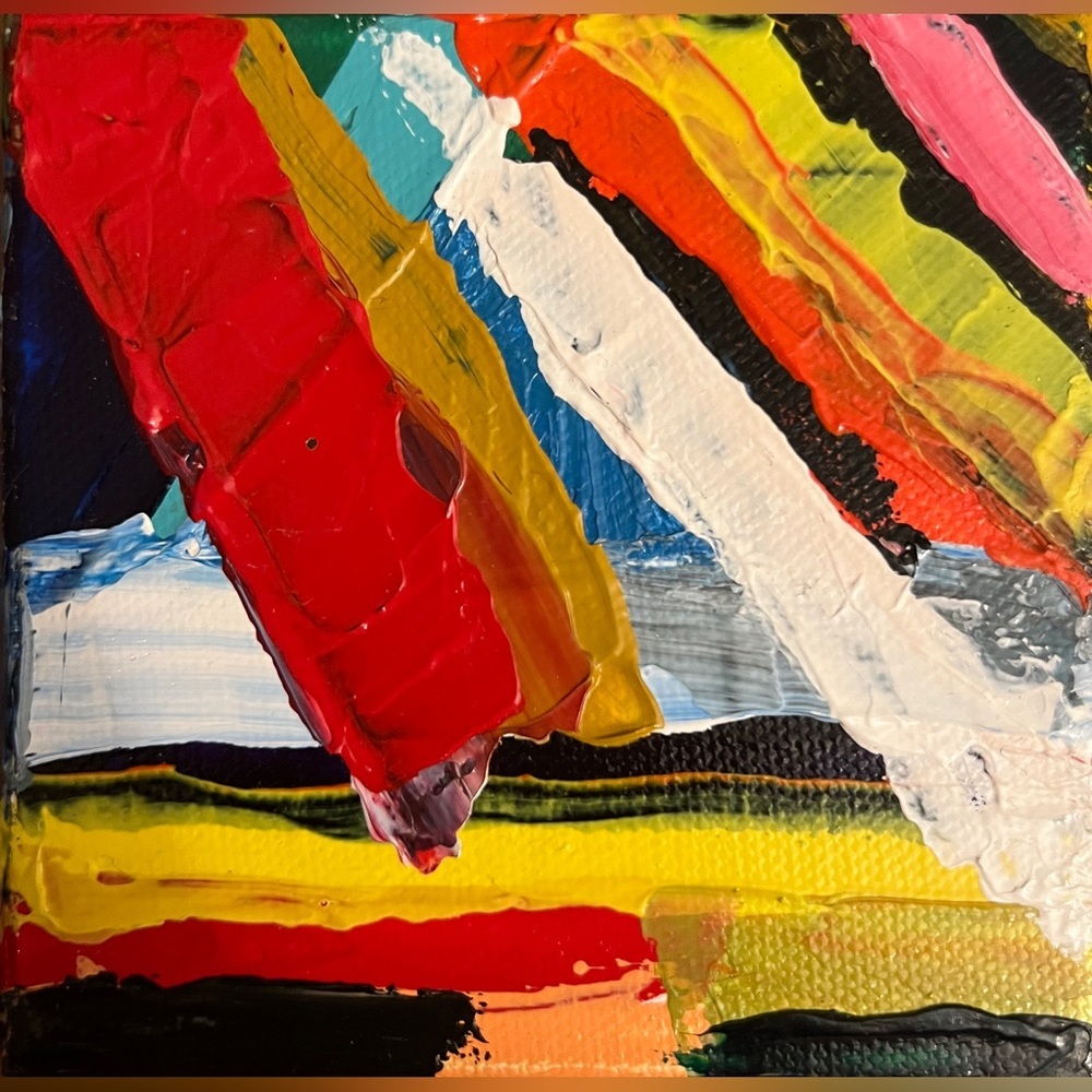 Handcrafted Abstract Smear Art made with palette knife